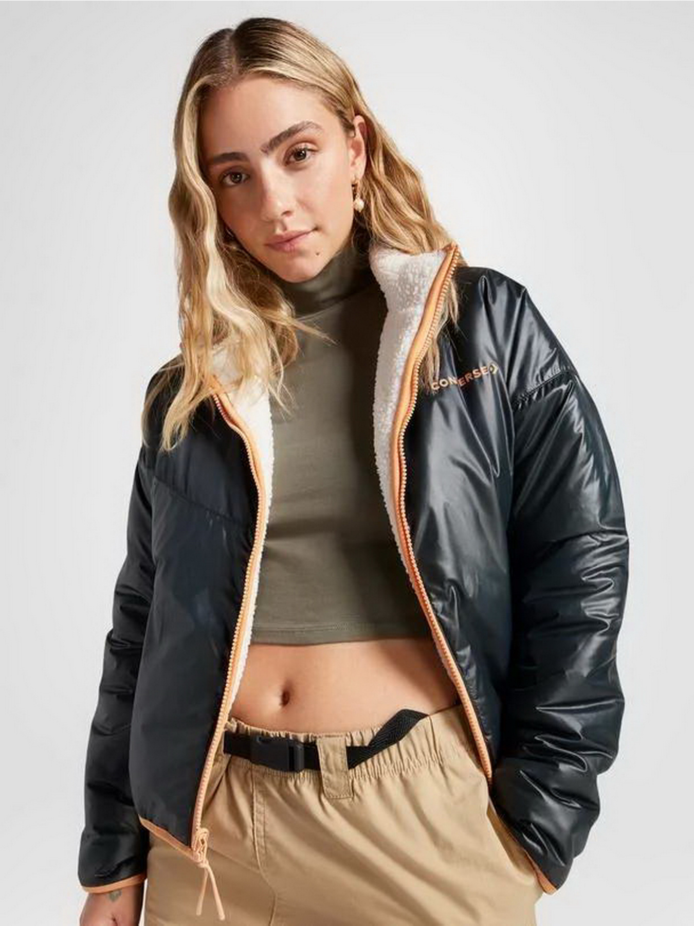 Худі та світшоти CONVERSE Reversible Sherpa Fz модель 10025705-001 Фото