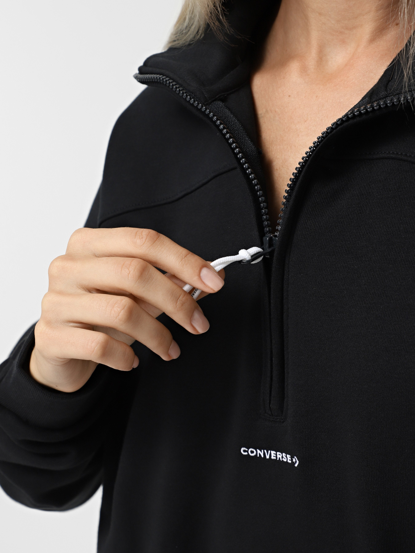 Худі та світшоти CONVERSE WORDMARK 1/2 ZIP модель 10026781-001 Фото