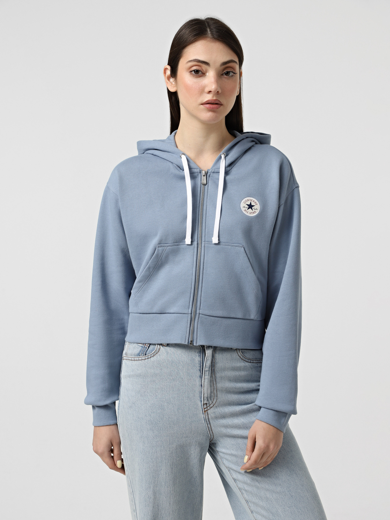 Худи и свитшоты CONVERSE RETRO CHCK GRAPH FZ модель CVW5J150-MXW Фото