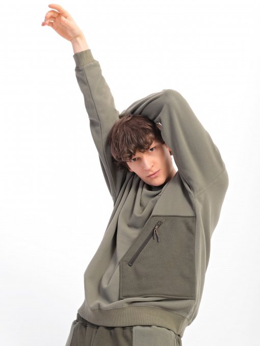 Худи и свитшоты CONVERSE Pocket Fleece Crew модель 10023764-306 Фото
