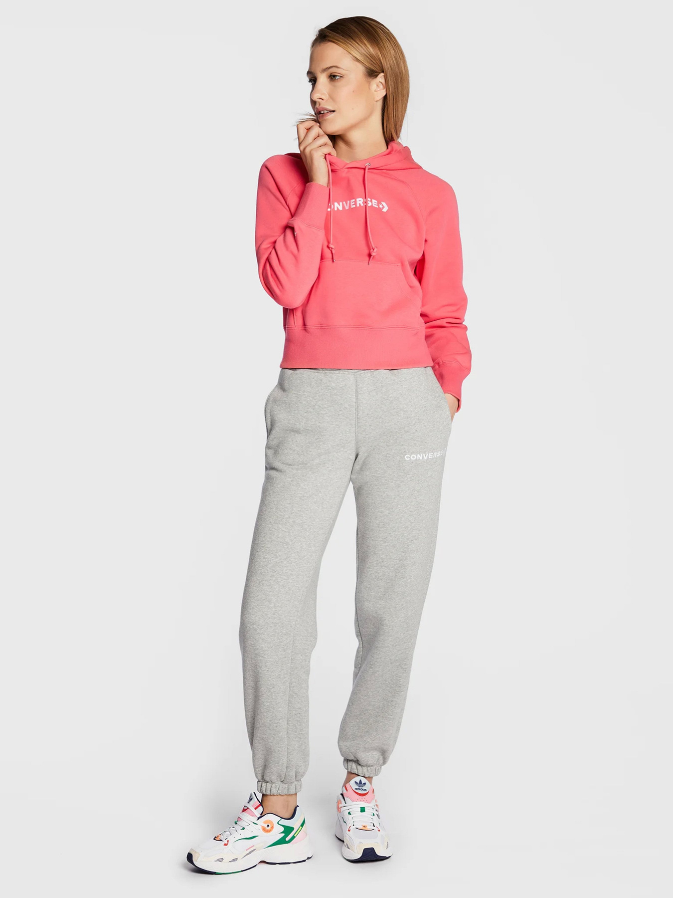 Худі та світшоти CONVERSE Strip Wordmark Fleece модель 10023717-665 Фото