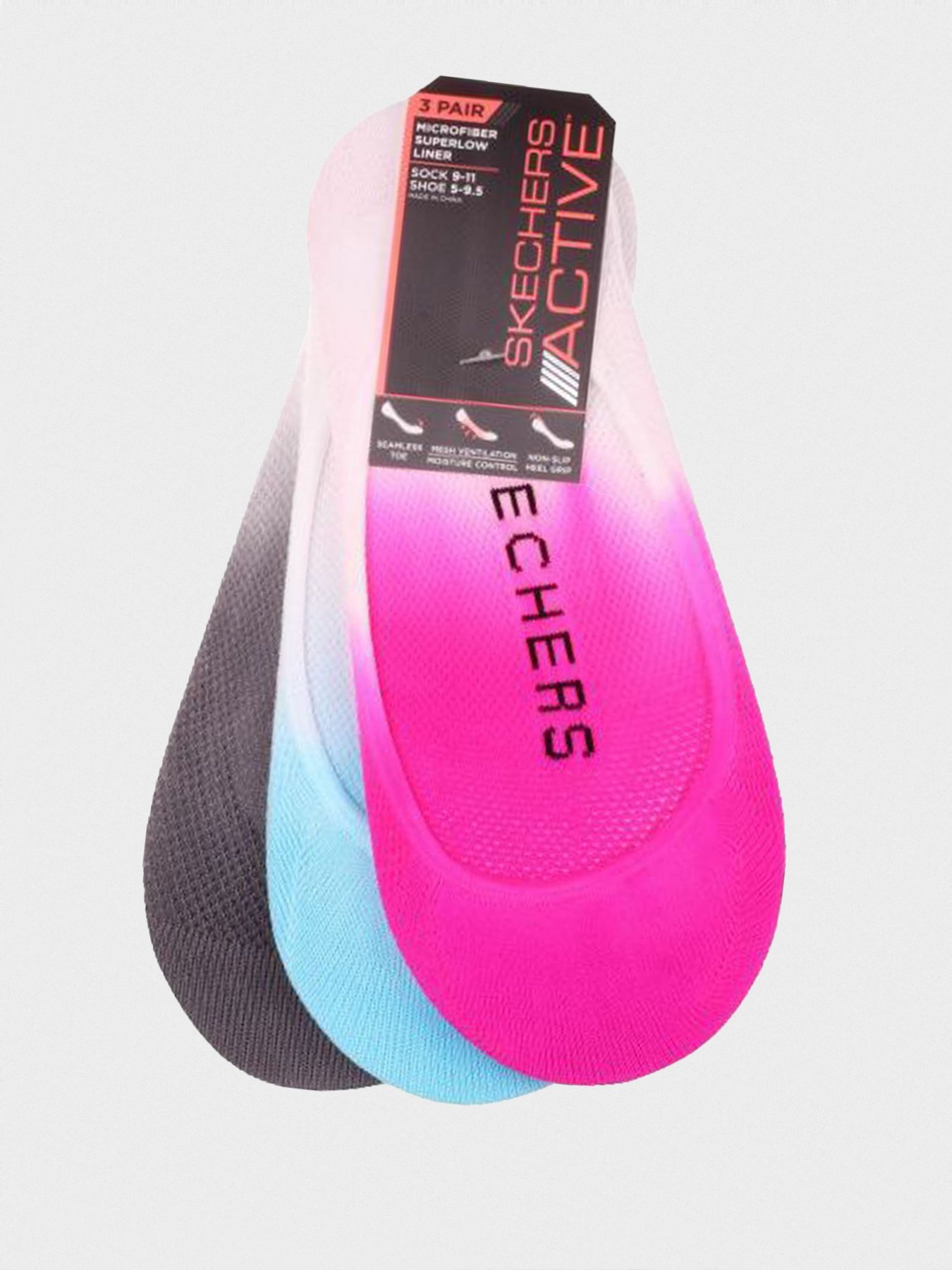 Шкарпетки та гольфи Skechers 3 Pair Microfiber Superlow Liner модель S111086-690 Фото