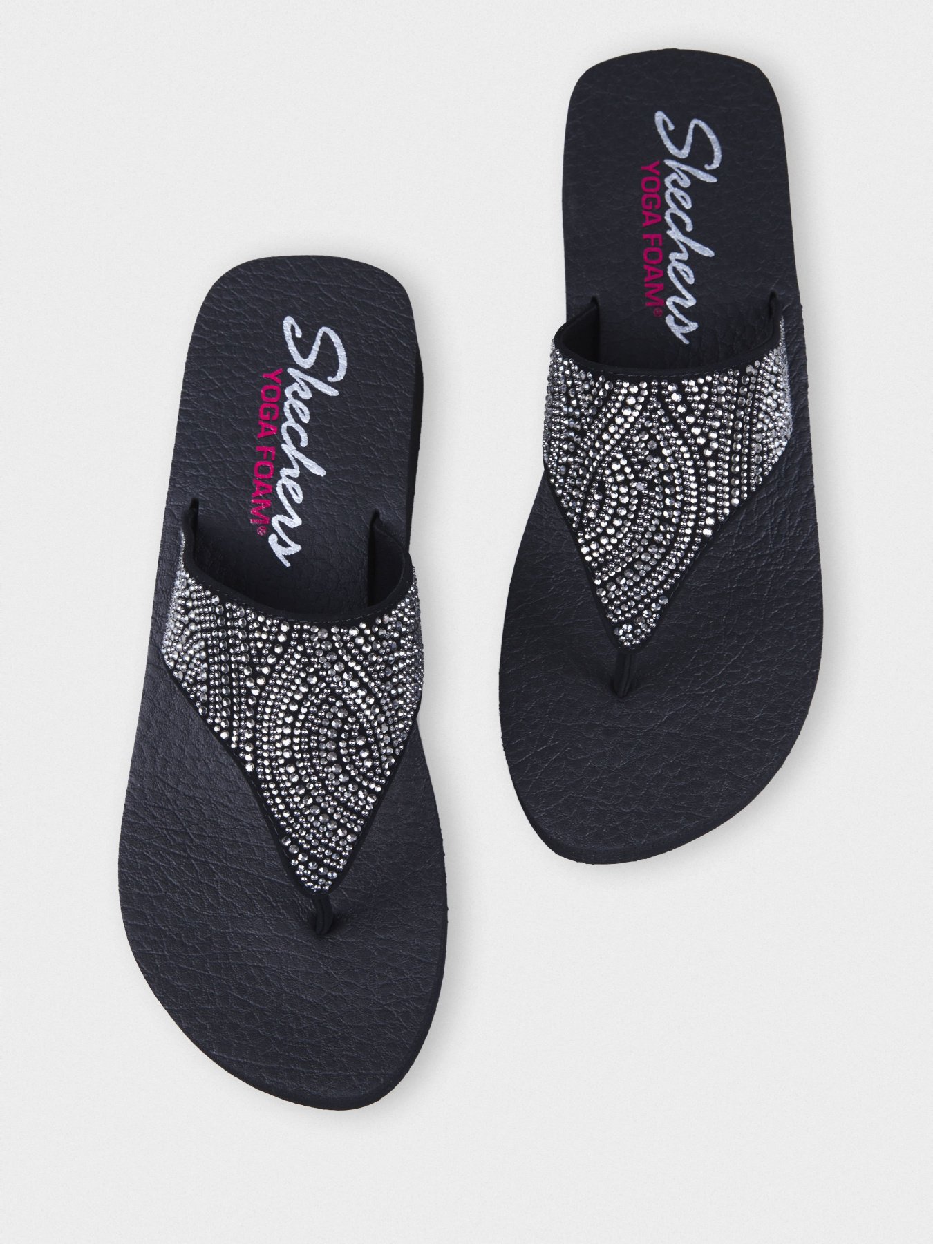 Шлёпанцы Skechers Cali Vinyasa - Stone Candy модель 31614 BLK Фото