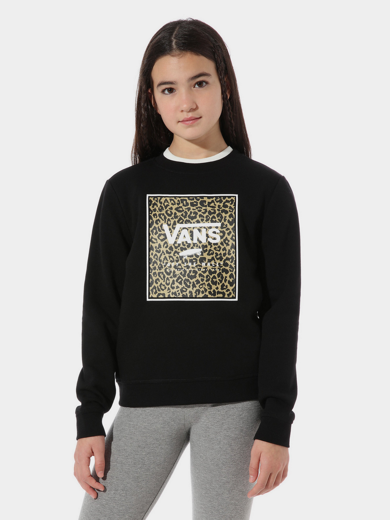 Худи и свитшоты Vans LEOPARD BOX CREW модель VN0A4V3NBLK1 Фото