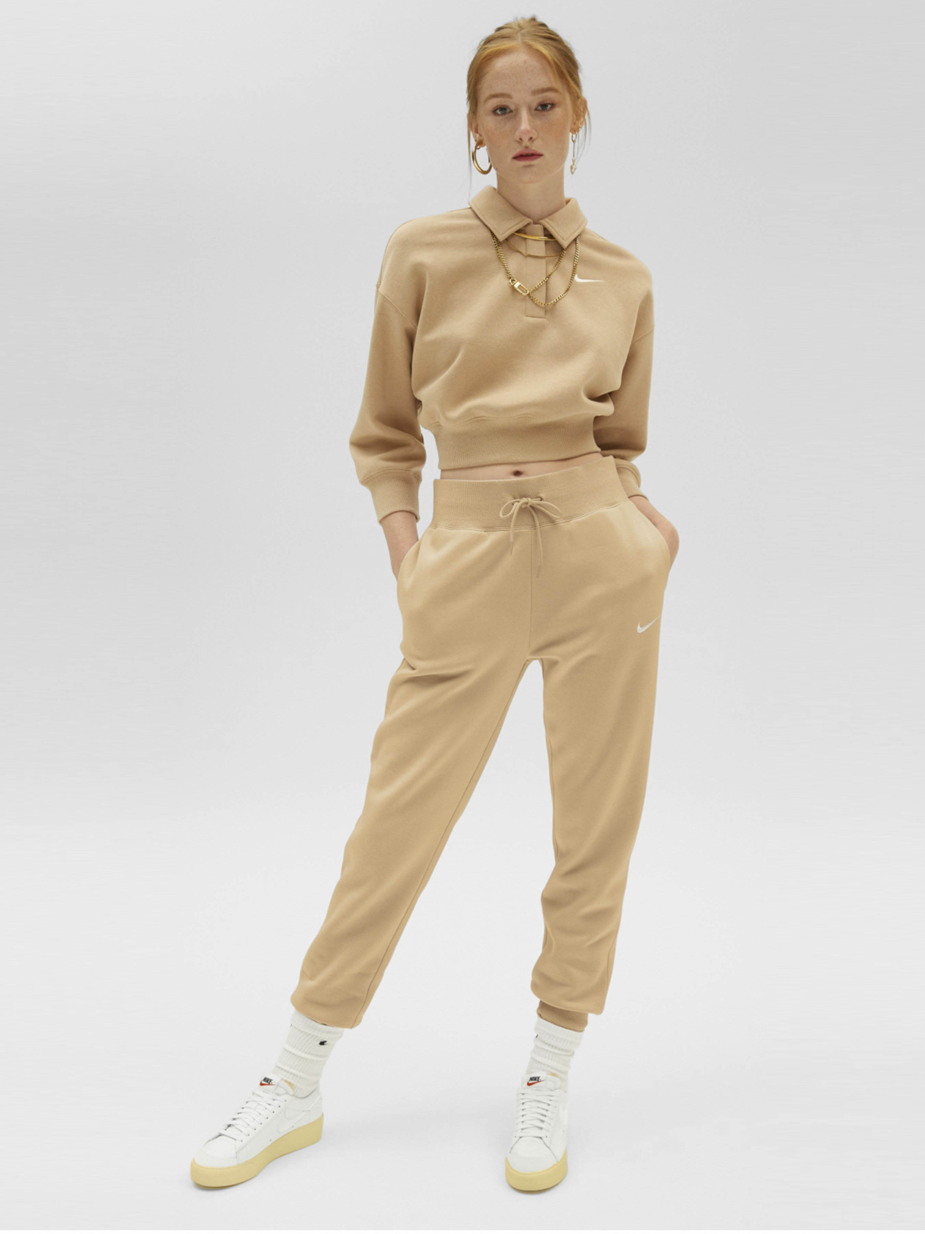 Штани NIKE Sportswear Phoenix Fleece модель DQ5688-200 Фото