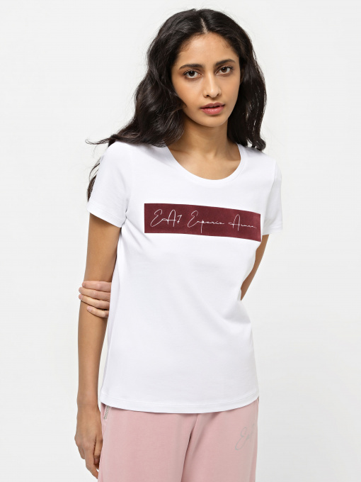 Футболки і поло EA7 Athletic Velour organic cotton-blend модель 6RTT08-TJ6SZ-1100 Фото