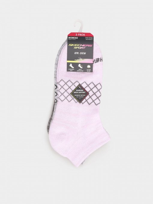 Шкарпетки та гольфи Skechers 3 Pack Sports Qtr Crew 35 - 39,5 модель S113719-680 Фото
