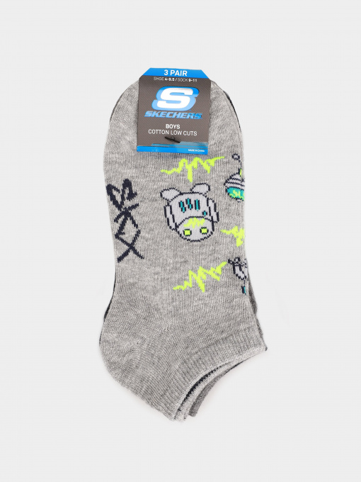 Шкарпетки та гольфи Skechers 3 Pair Cotton Low Cuts 25,5 - 27,5 модель S113335-031-9 Фото