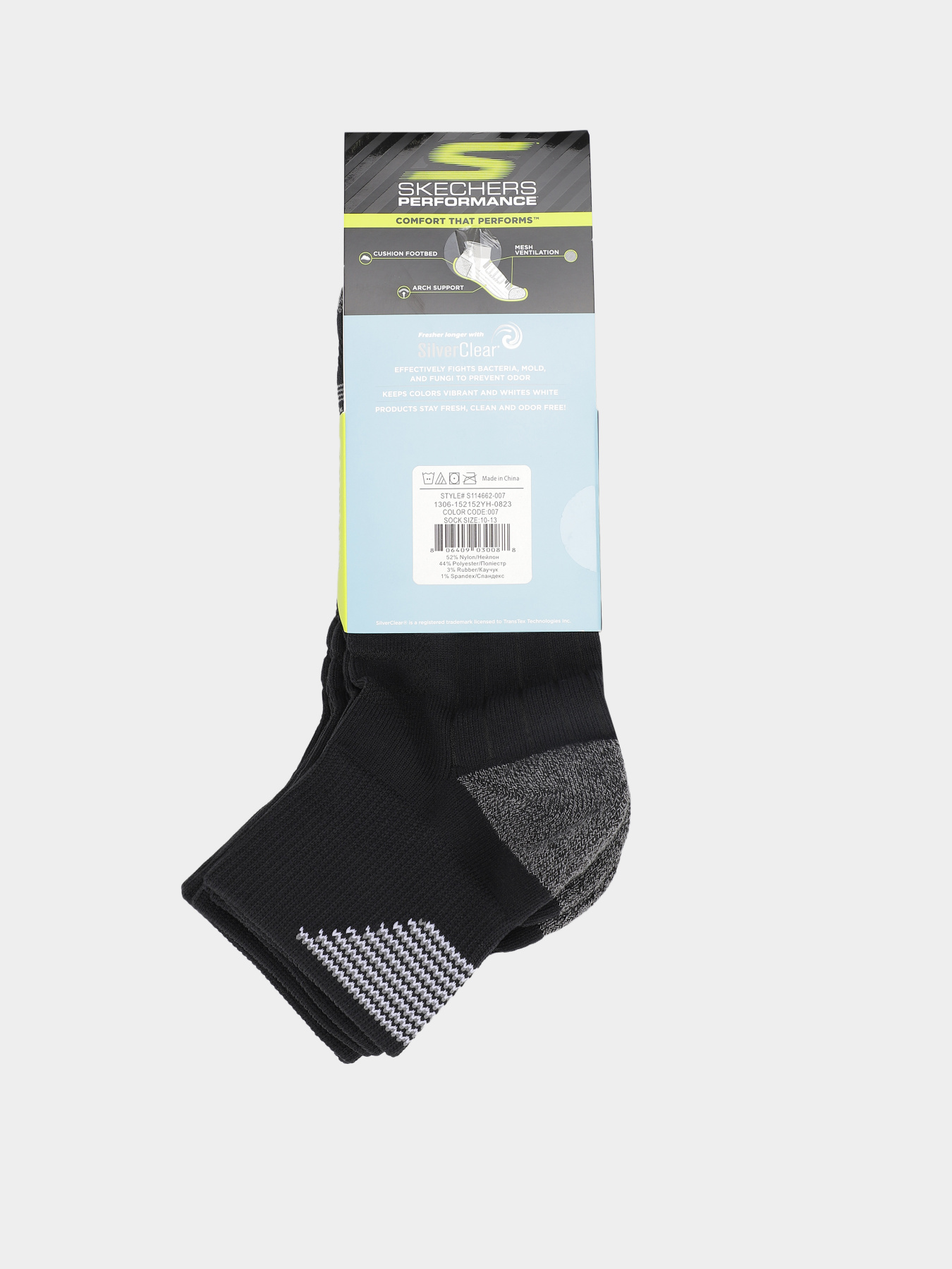 Носки и гольфы Skechers Performance QTR Crew 43-46 модель S114662-007_ Фото