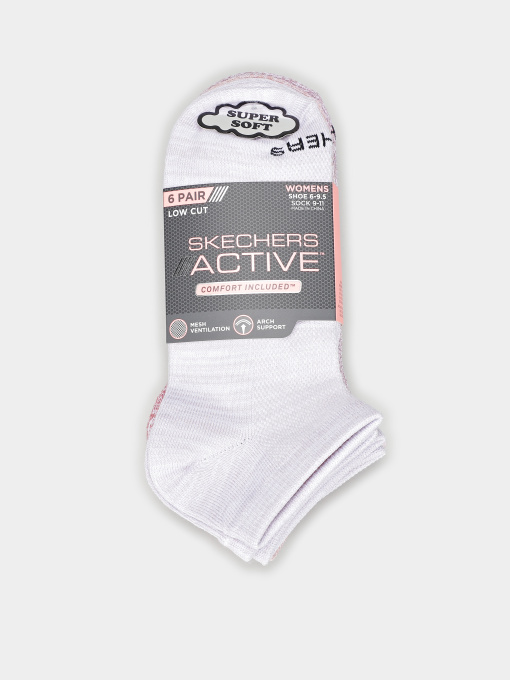 Носки и гольфы Skechers 6 Pair Active Super Soft Low Cut 35 - 39,5 модель S108498-680 Фото