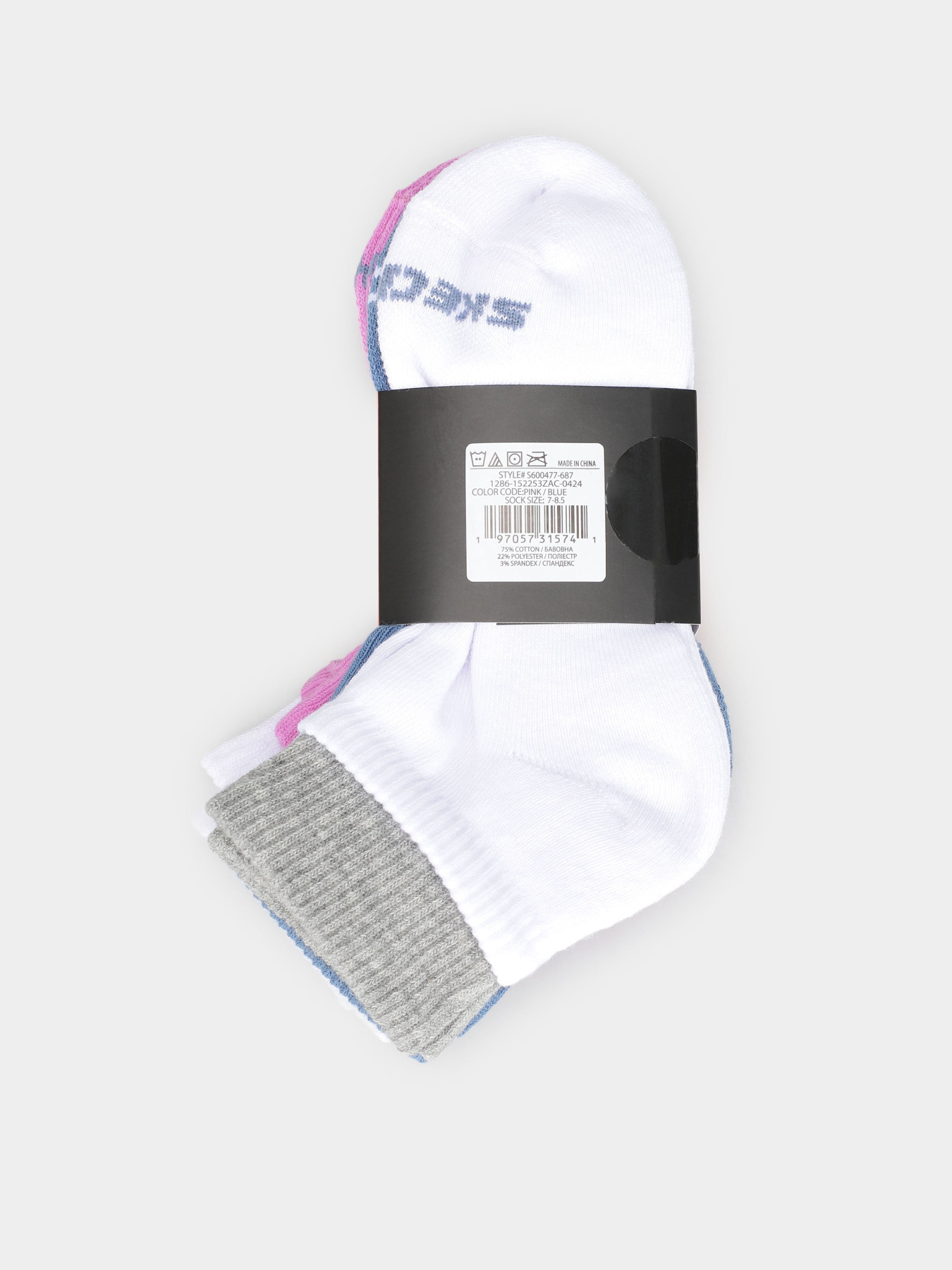 Шкарпетки та гольфи Skechers 3PK 1/2 TERRY QTR CREW модель S600477-687 Шкарпетки та гольфи Skechers 3PK 1/2 TERRY QTR CREW модель S600477-687 Фото