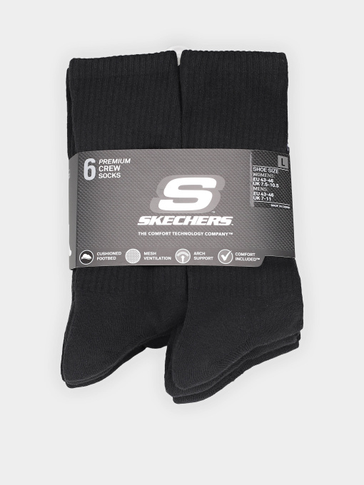 Носки и гольфы Skechers 6PK 1/2 TERRY CREW модель S118220-001 Фото