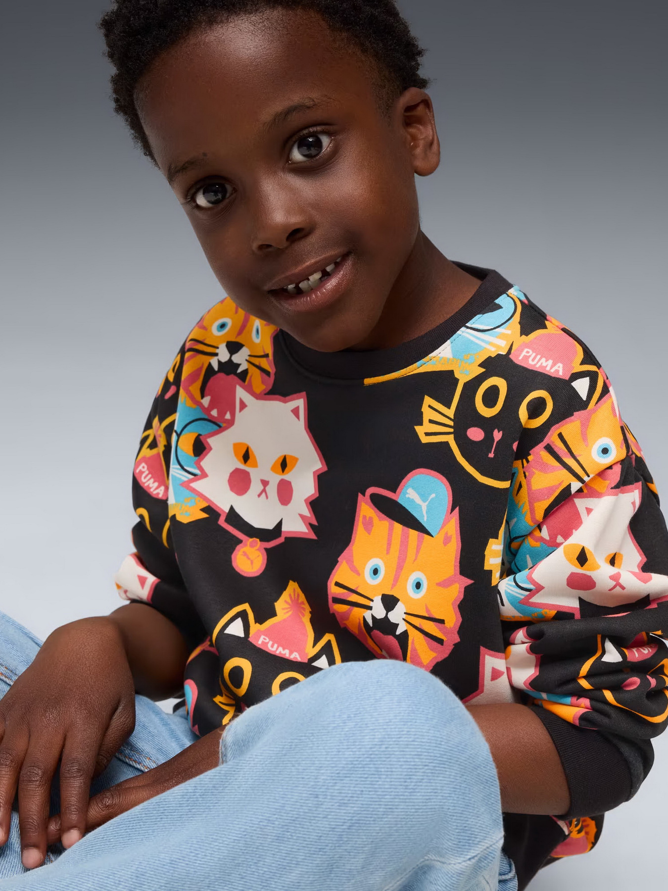 Худі та світшоти PUMA MOODY CAT CREW KIDS модель 63220701 Фото