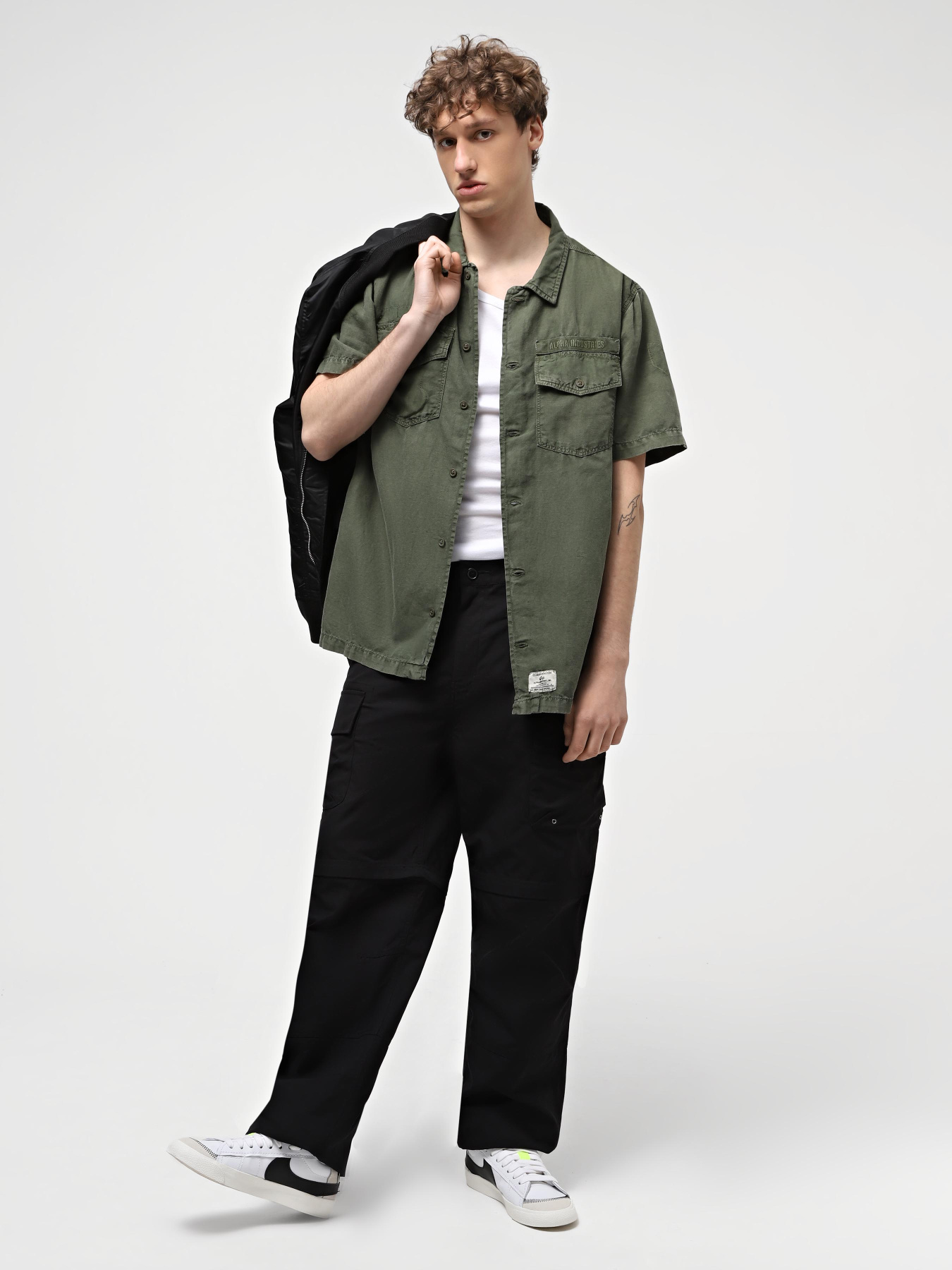 Рубашки Alpha Industries Washed Fatigue Shirt Jacket модель MJS54000CO_359 Фото