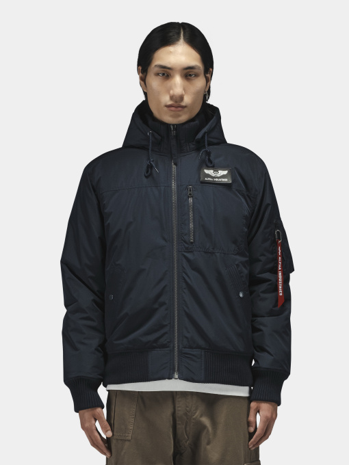 Куртки и дубленки Alpha Industries HOODED RIB FLIGHT JACKET модель MJH55500C1_410 Фото