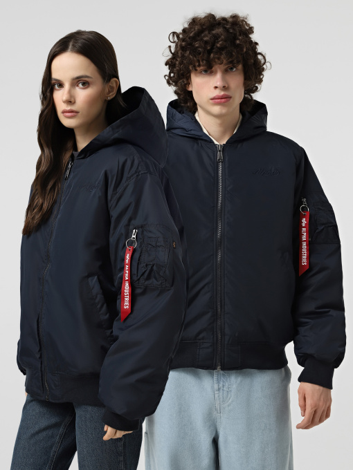 Куртки и дубленки Alpha Industries MA-1 HOODED LOGO OXFORD FLIGHT модель MJM55511C1_410 Фото