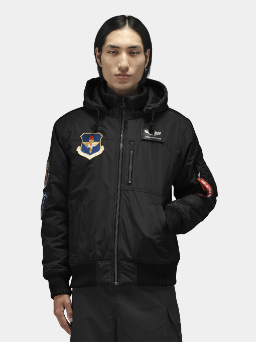 Куртки и дубленки Alpha Industries PATCHED HOODED RIB FLIGHT JACK модель MJP55502C1_001 Фото