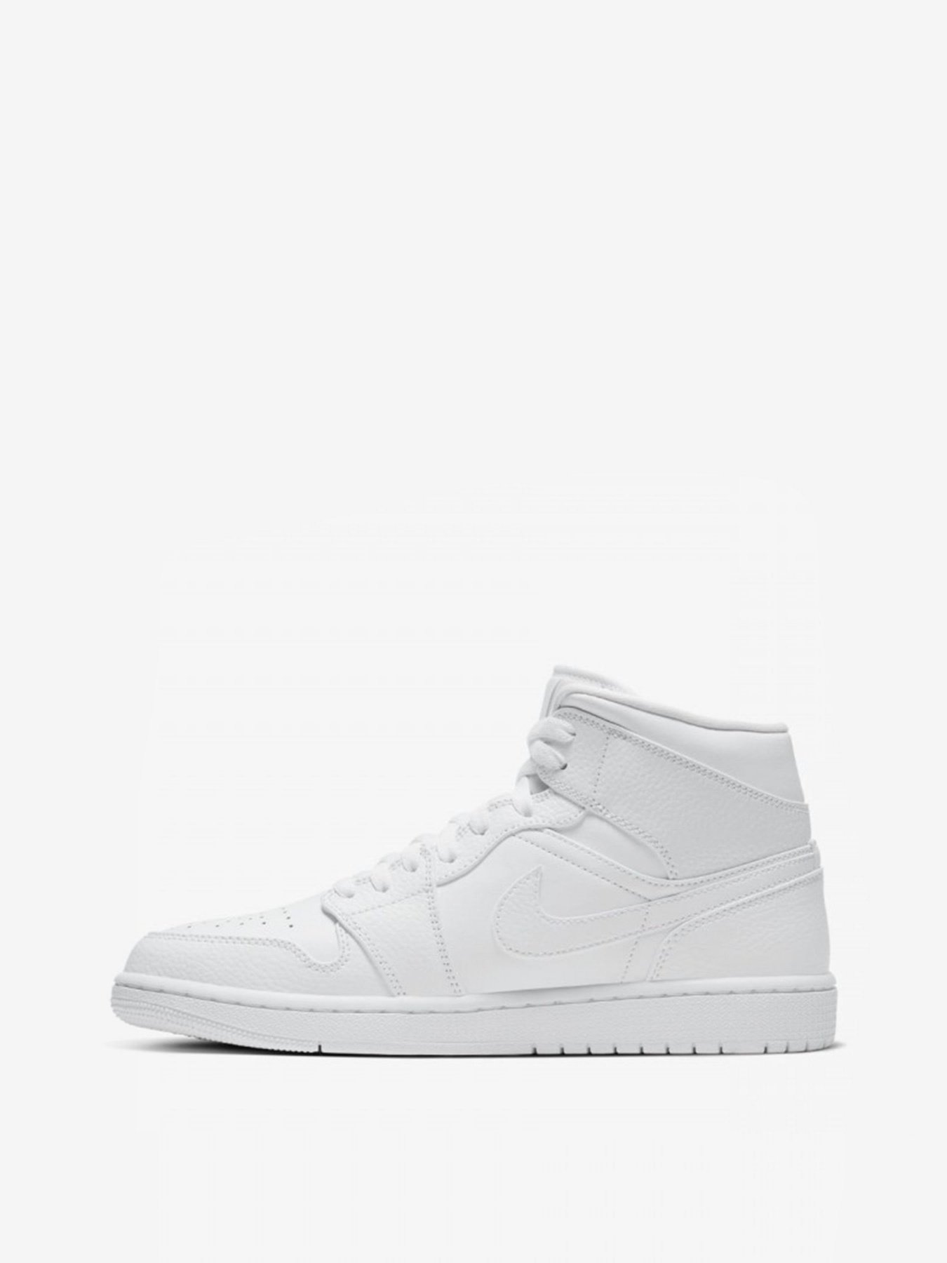 Кеди NIKE Air Jordan 1 Mid Triple White 2.0 модель 554724-130 Кеди NIKE Air Jordan 1 Mid Triple White 2.0 модель 554724-130 Фото