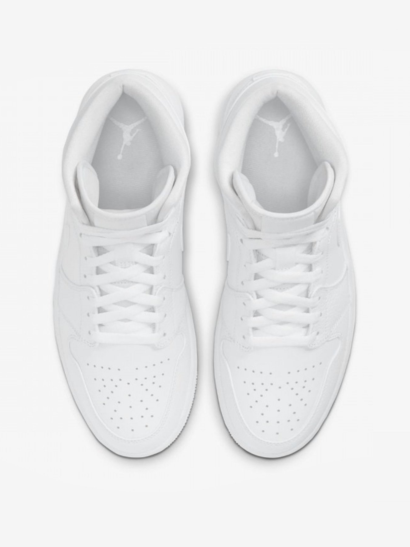 Кеди NIKE Air Jordan 1 Mid Triple White 2.0 модель 554724-130 Кеди NIKE Air Jordan 1 Mid Triple White 2.0 модель 554724-130 Фото