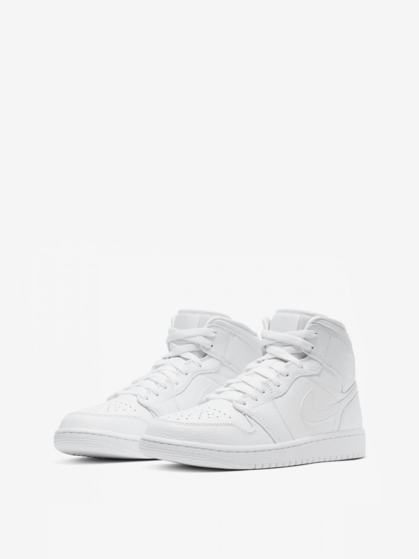 Кеди NIKE Air Jordan 1 Mid Triple White 2.0 модель 554724-130 Кеди NIKE Air Jordan 1 Mid Triple White 2.0 модель 554724-130 Фото