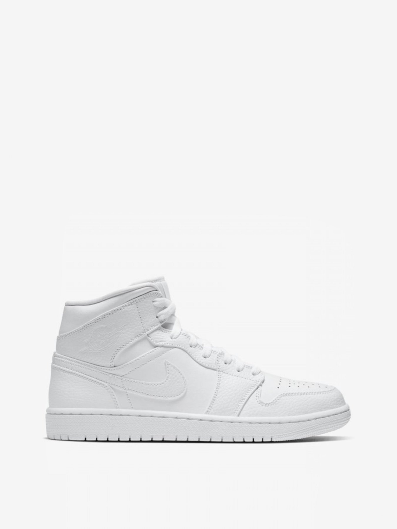 Кеди NIKE Air Jordan 1 Mid Triple White 2.0 модель 554724-130 Кеди NIKE Air Jordan 1 Mid Triple White 2.0 модель 554724-130 Фото