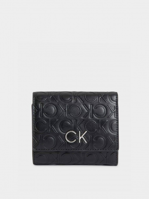 Гаманці Calvin Klein Re-Lock Trifold Xs Emb модель K60K611321-BAX Фото