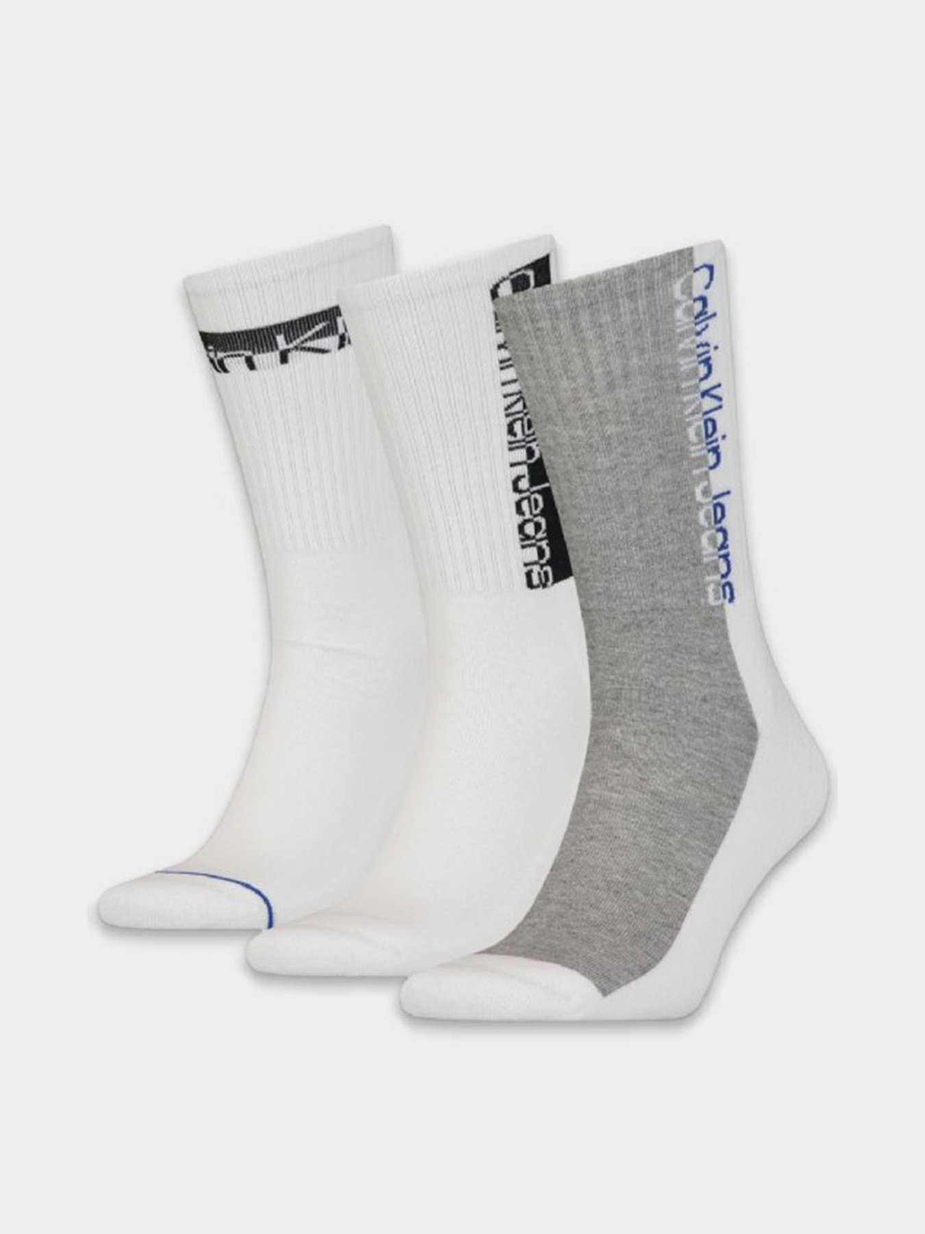 Шкарпетки та гольфи Calvin Klein 3 Pack Logo Crew Socks модель 701218735002 Фото