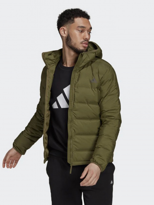Куртки и дубленки Adidas Helionic Hooded Down модель GU3954 Фото