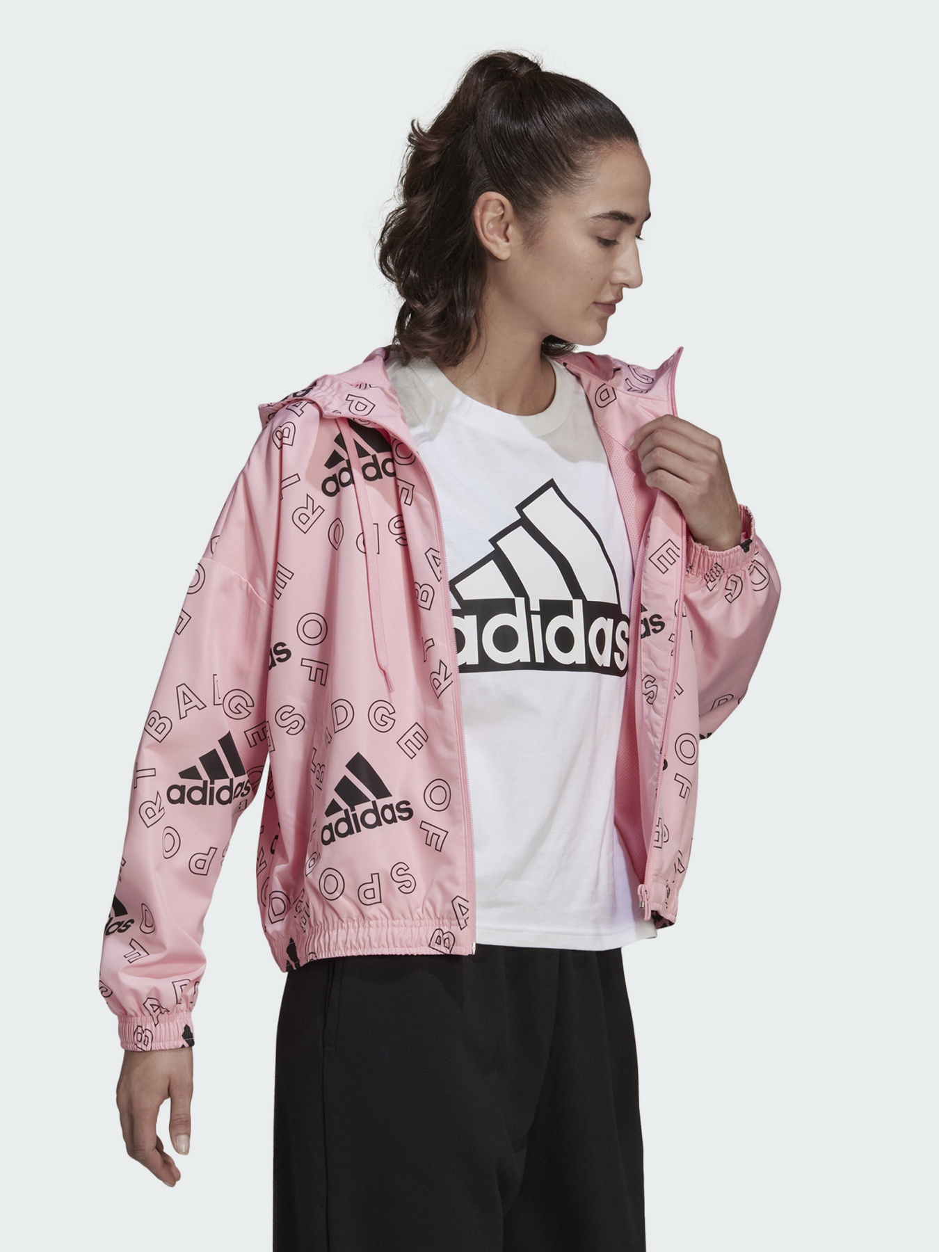 Куртки та дублянки Adidas  Essentials Logo Allover Print модель HC9185 Фото