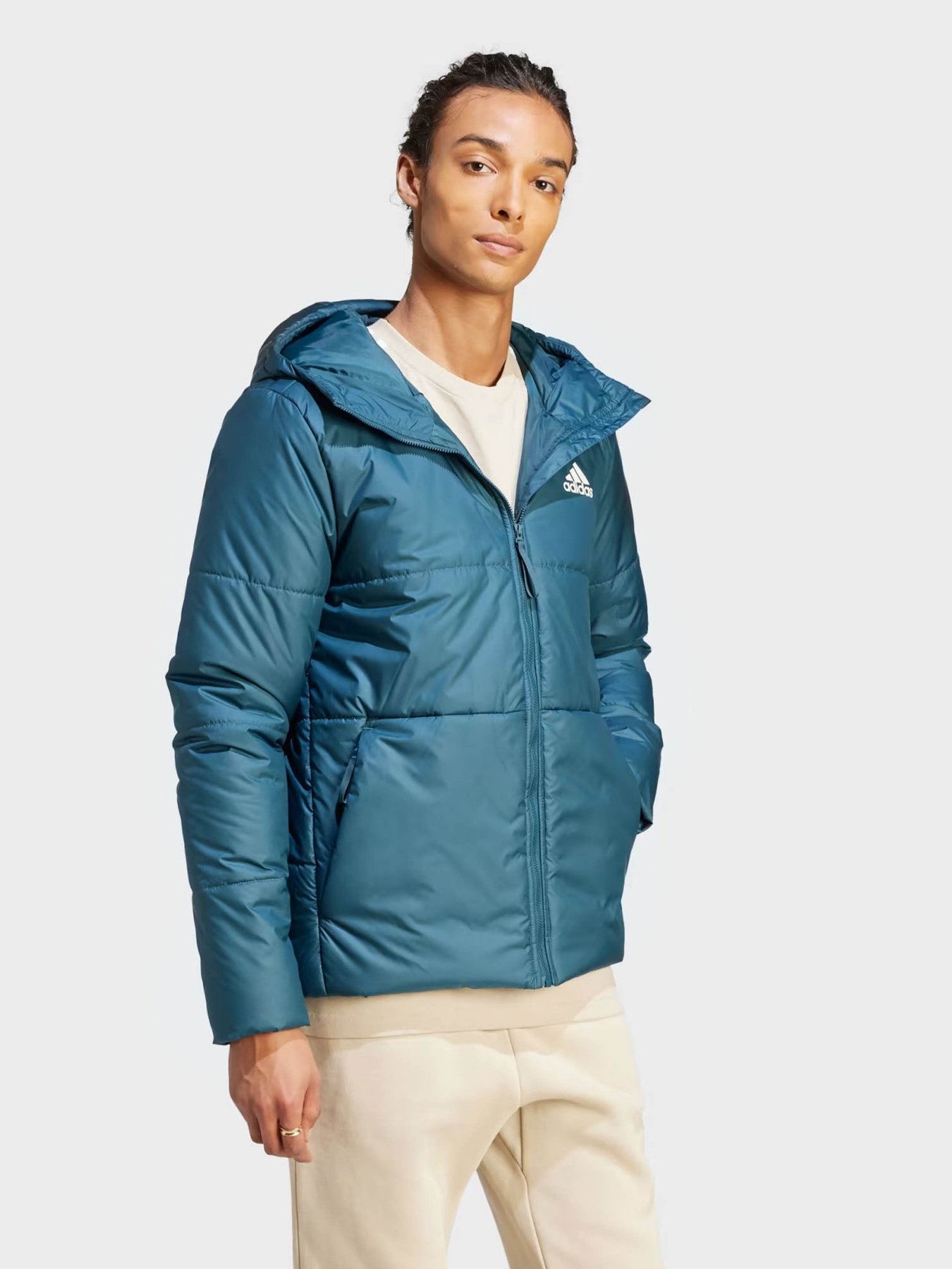 Куртки та дублянки Adidas BSC 3-Stripes Hooded Insulated модель IK0512 Фото