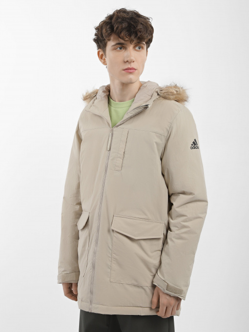 Куртки и дубленки Adidas Hooded Fur модель HZ8482 Фото
