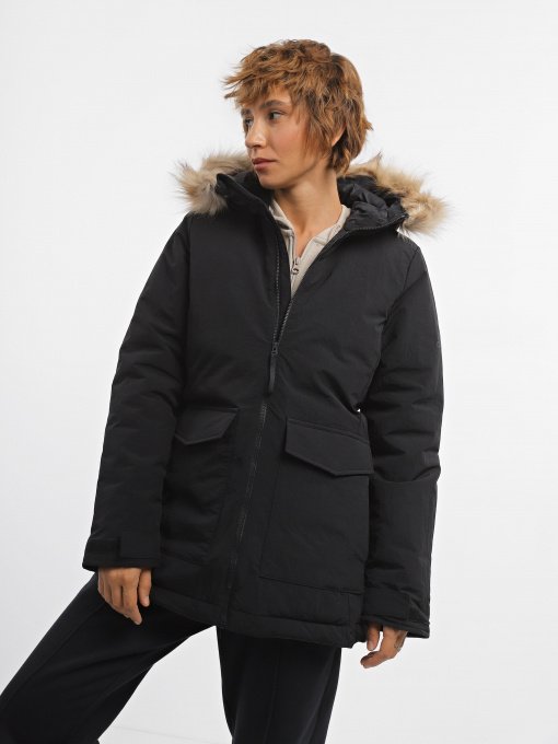 Куртки и дубленки Adidas Hooded Fur модель IJ8260 Фото
