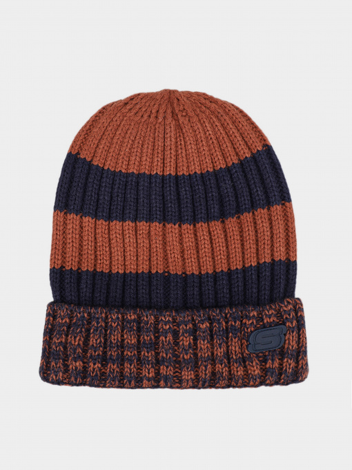 Шапки и кепки Skechers Marled Stripe Beanie Hat модель SMK1011BRN Фото
