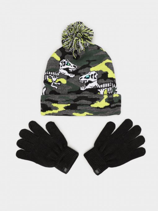 Шапки и кепки Skechers Dino Lightup Hat and Gloves Set модель SBK6047MUL Фото