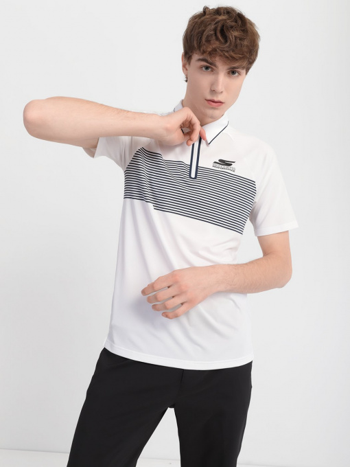 Футболки и поло Skechers Fade Stripe Golf Wіcking Breathable Zip Soft Feel модель M01TO36 WHT Фото
