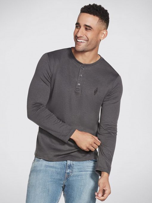 Худі та світшоти Skechers Apparel GOknit Pique Henley модель M3LT159 CHAR Фото