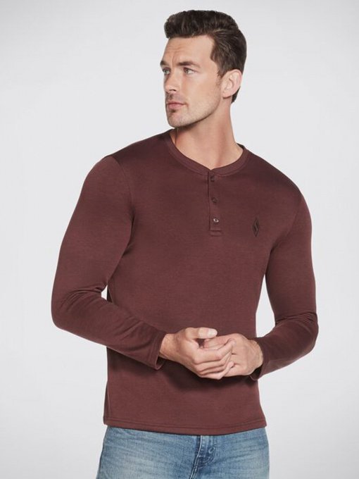 Худи и свитшоты Skechers Apparel GOknit Pique Henley модель M3LT159 DKBR Фото