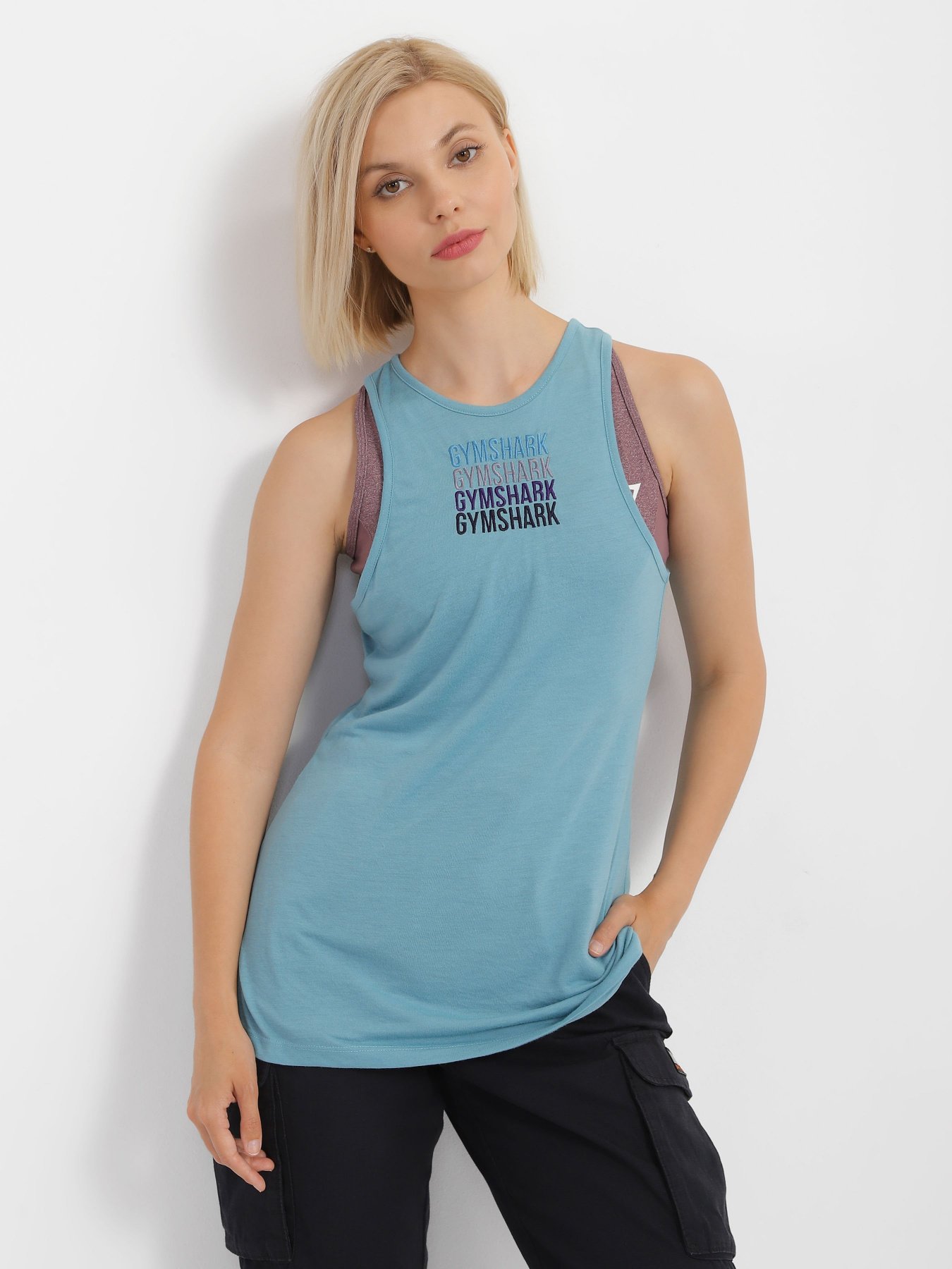 Футболки і поло Gymshark модель GLVT1861_с.синій Фото