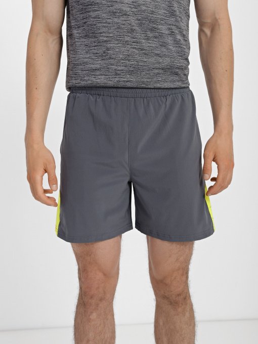 Шорты Gymshark модель GMSH013_сірий з жовтим Фото