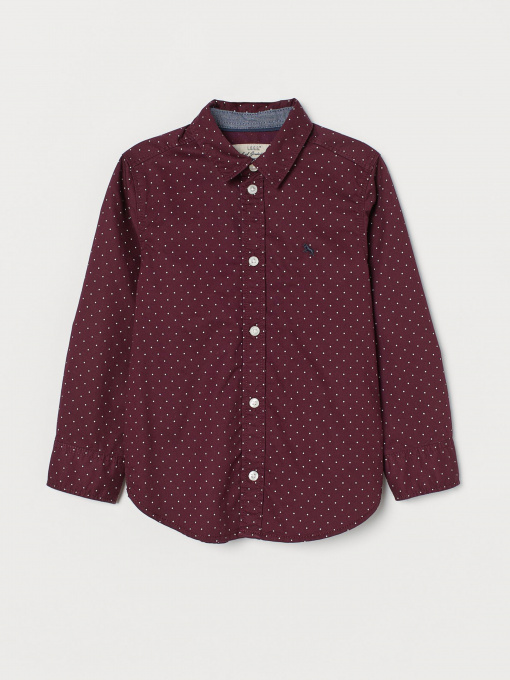 Рубашки H&M модель 0866126_бордовий комб. Фото