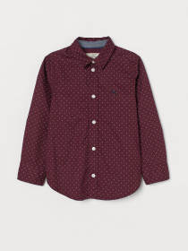 Рубашки H&M модель 0866126_бордовий комб. Фото