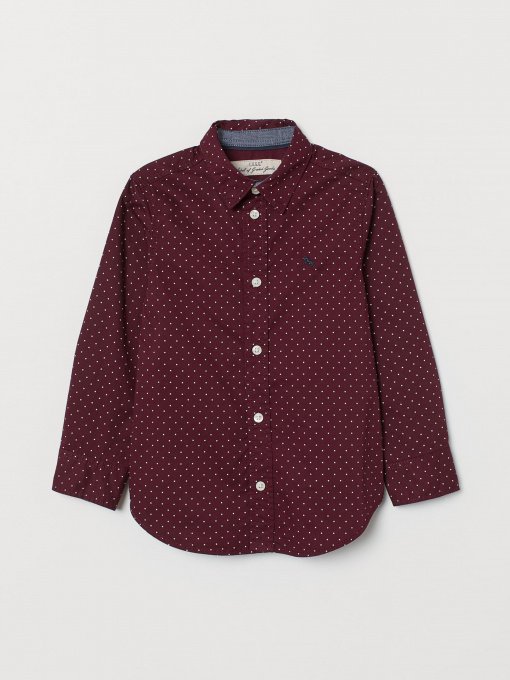 Рубашки H&M модель 0742177_бордовий комб. Фото