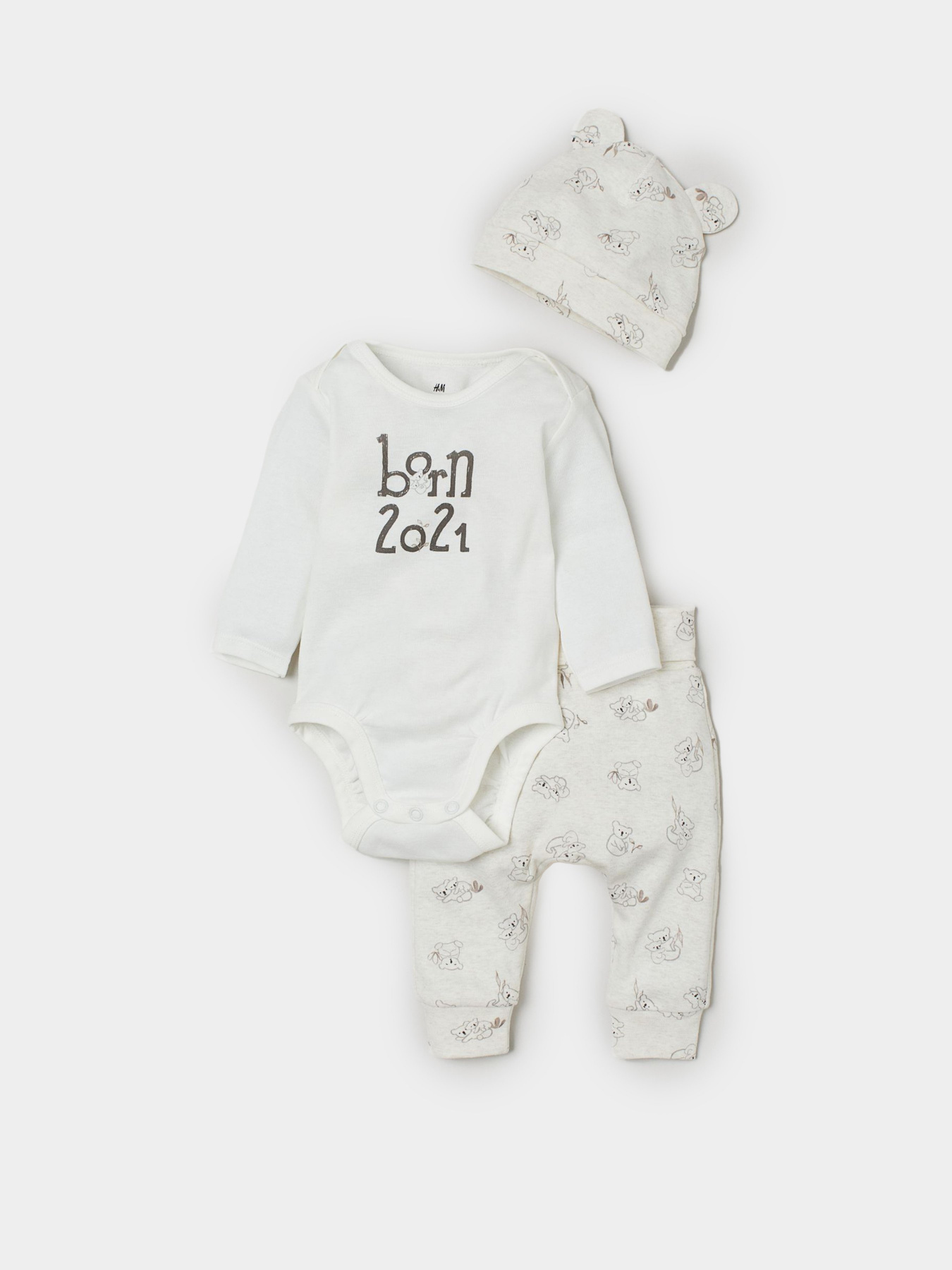 Одяг для немовлят H&M модель 0814299_білий з сірим Одяг для немовлят H&M модель 0814299_білий з сірим Фото