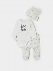 Одяг для немовлят H&M модель 0814299_білий з сірим Фото