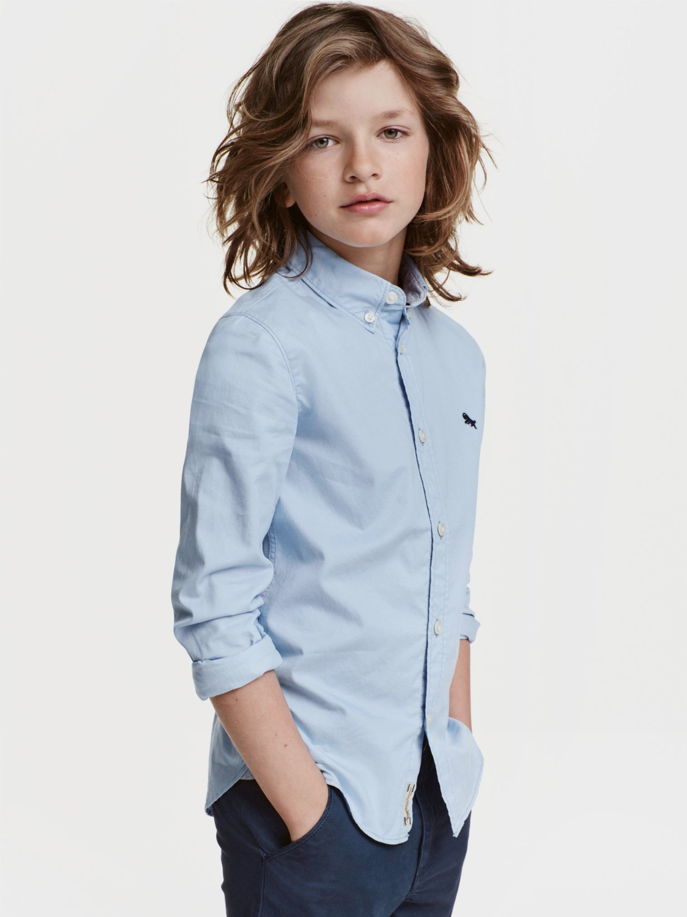 Рубашки H&M модель 0325873_с.синій Фото