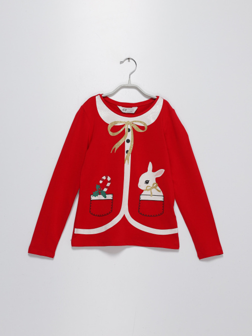 Худі та світшоти H&M модель 0498376_червоний комб. Фото