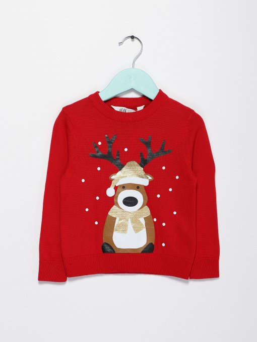 Светри та кардигани H&M модель 0696991_червоний комб. Фото