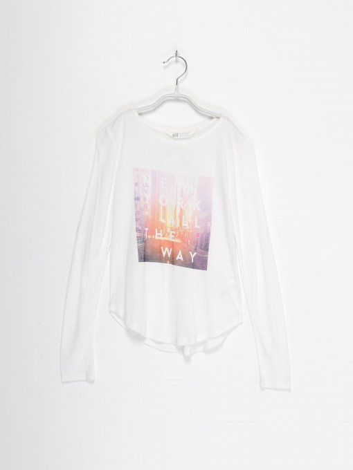 Худі та світшоти H&M модель 0318355_білий комб. Фото