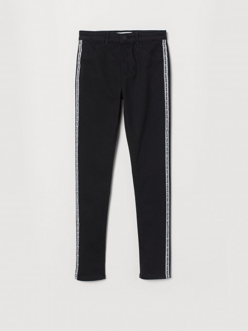 Брюки H&M модель 0772344_чорний з білим Фото