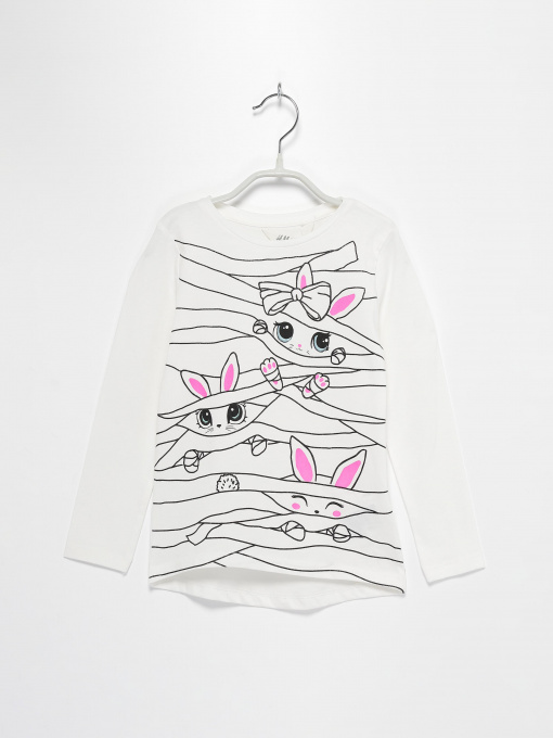 Худі та світшоти H&M модель 0739680_білий комб. Фото